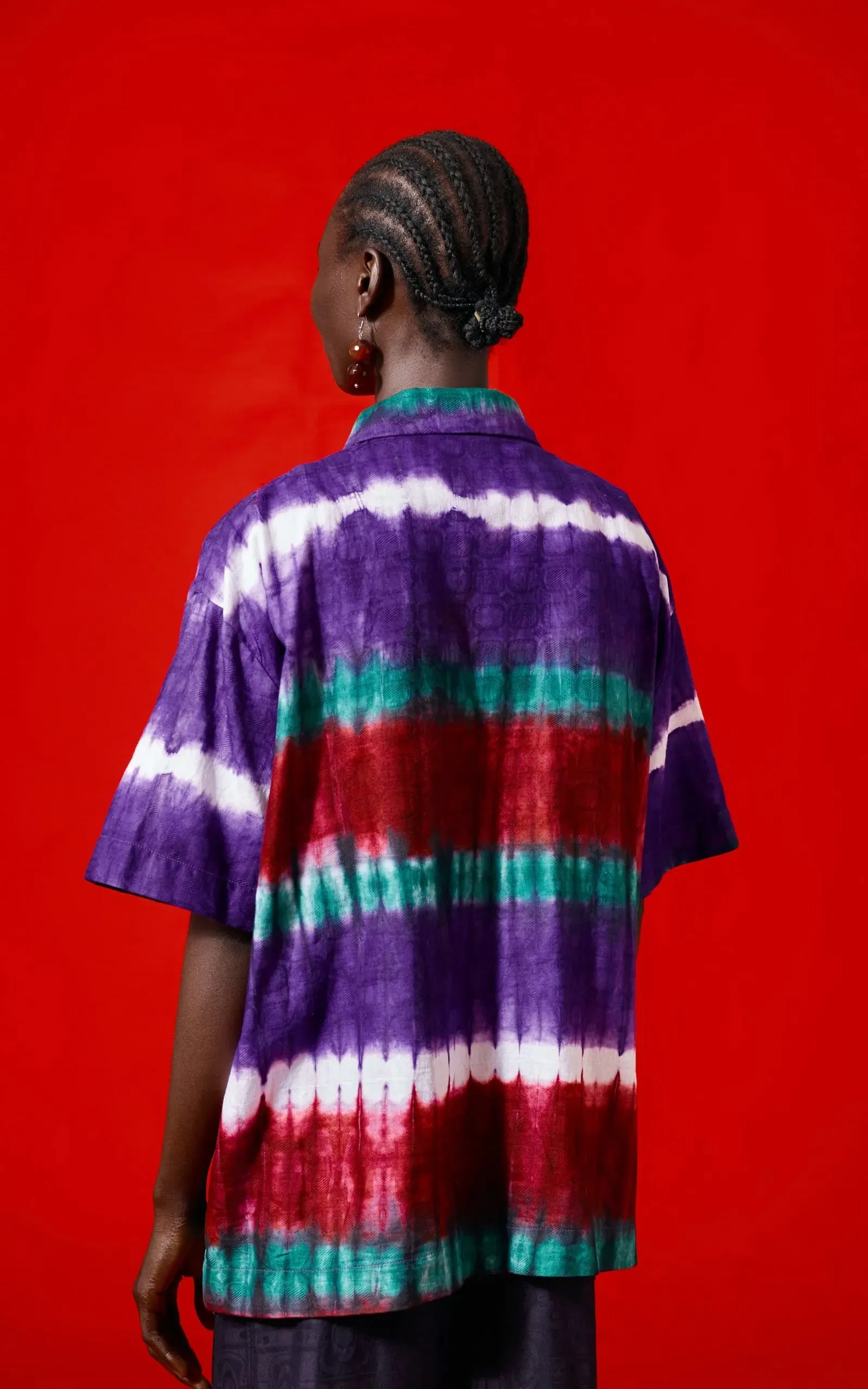 Abiola Olusola BUTTON-DOWN OVERSIZED TIE-DYE SERI SHIRT