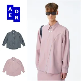 ADERERROR  |Unisex Street Style Long Sleeves Logo Shirts