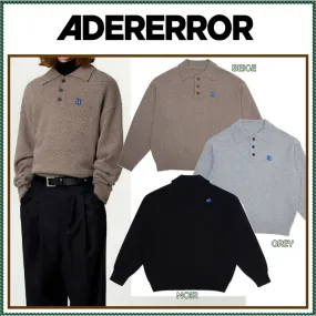 ADERERROR  |Unisex Street Style Long Sleeves Plain Logo