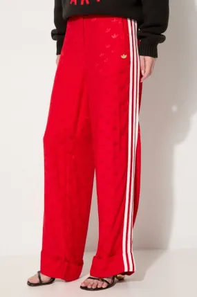 adidas Originals trousers Jaquard Pant women's red color JJ2172