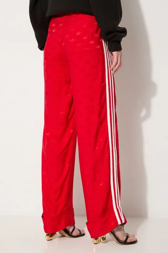 adidas Originals trousers Jaquard Pant women's red color JJ2172