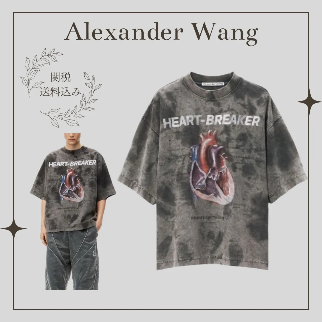 Alexander Wang  |Crew Neck Pullovers Street Style U-Neck Cotton Short Sleeves