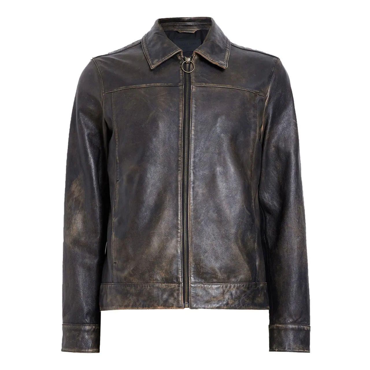 ALLSAINTS Alkan Two-Tone Leather Jacket - Black