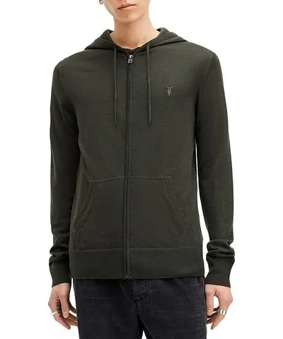 Allsaints Mode Merino Wool Slim Fit Full Zip Hoodie