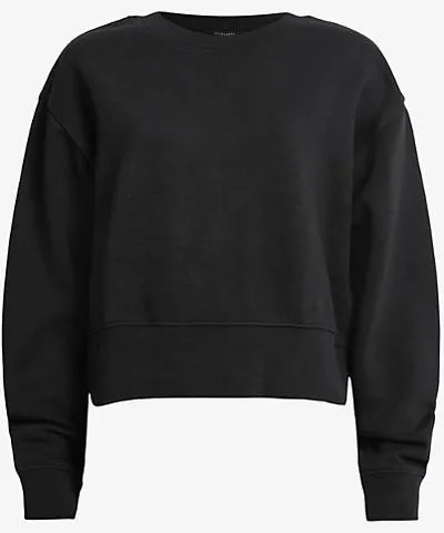 Allsaints Womens Black Separo embellished-wing organic-cotton blend jersey sweatshirt