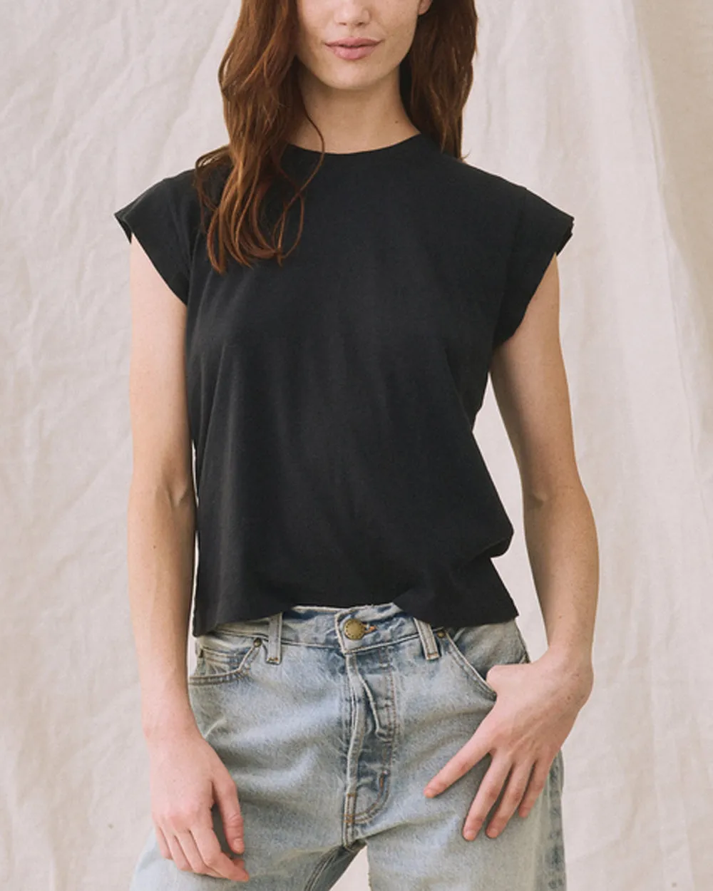 Almost Black Peak Shoulder Tee