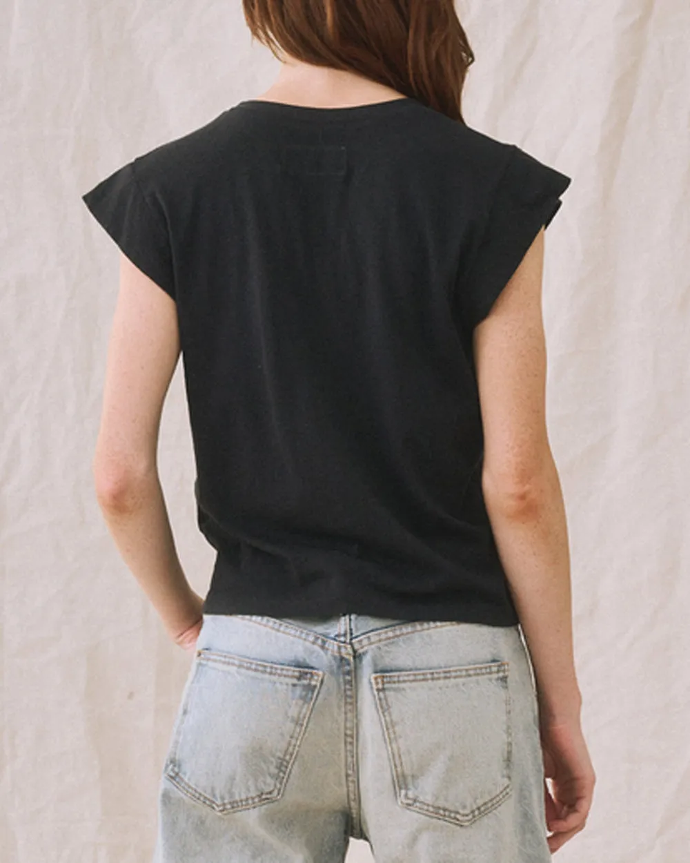 Almost Black Peak Shoulder Tee