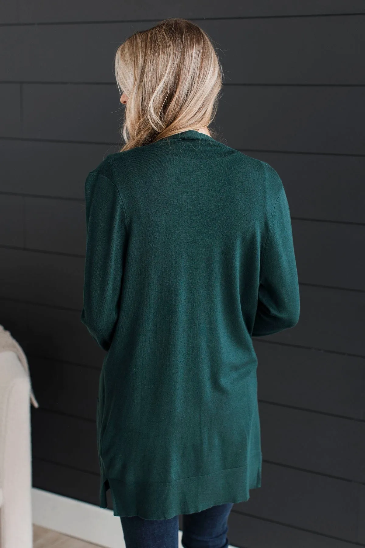 Always Impressive Knit Cardigan- Hunter Green