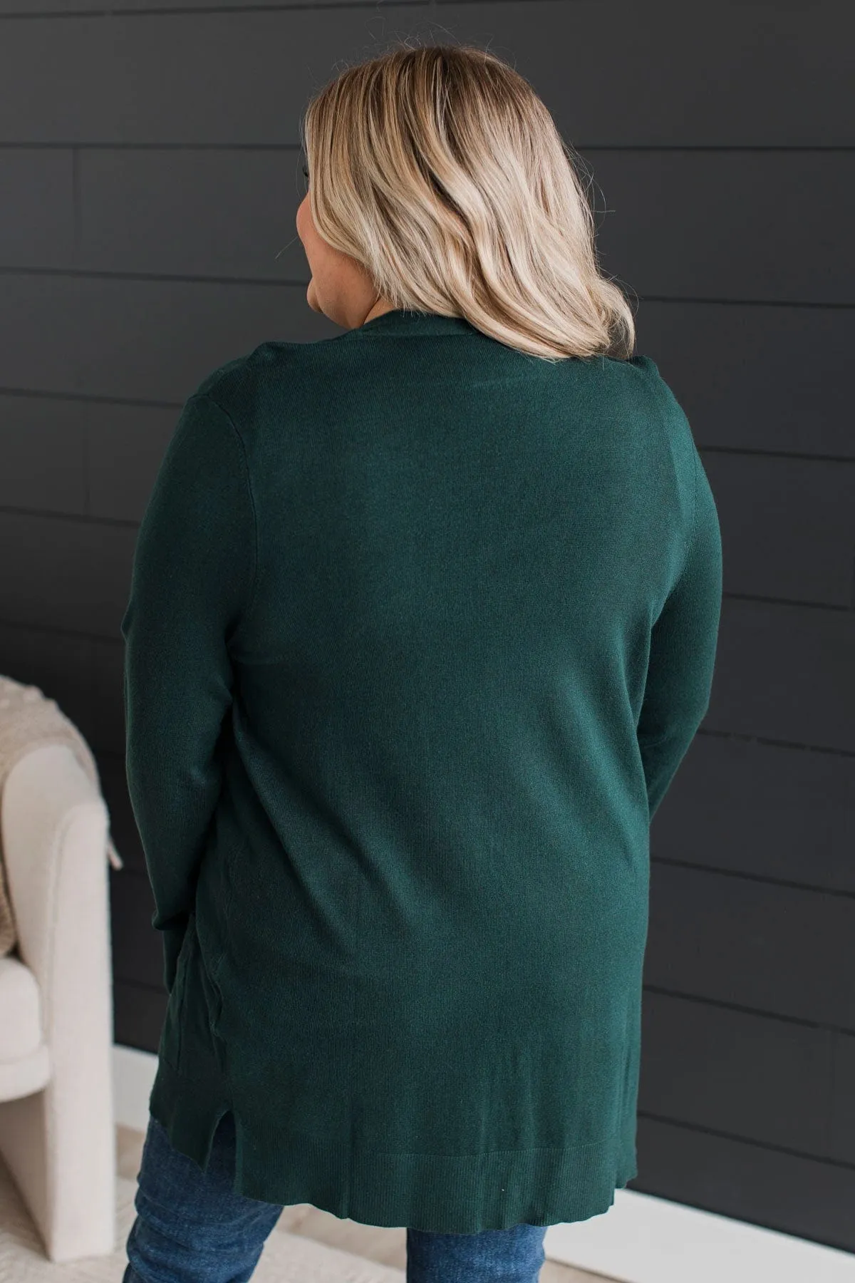 Always Impressive Knit Cardigan- Hunter Green