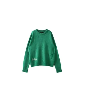 Andersson Bell Women's Green Kid Mohair Crew-Neck Sweater (Essential)