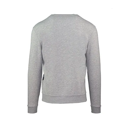 Aquascutum Mens Long Sleeved/Crew Neck Sweater with Crown Design in Grey