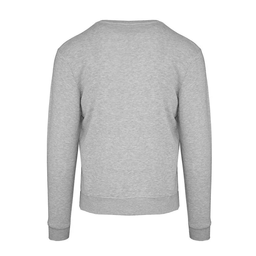 Aquascutum Mens Long Sleeved/Crew Neck Sweater with Small Crown Design in Grey