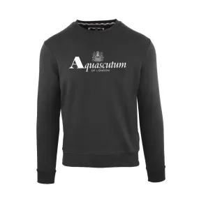 Aquascutum Mens Sweater with Logo Design in Black