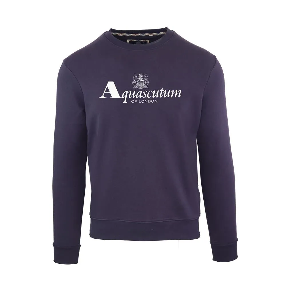 Aquascutum Mens Sweater with Logo Design in Navy