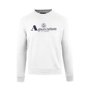 Aquascutum Mens Sweater with Logo Design in White