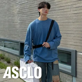 ASCLO  |Crew Neck Pullovers Unisex Street Style Long Sleeves Plain