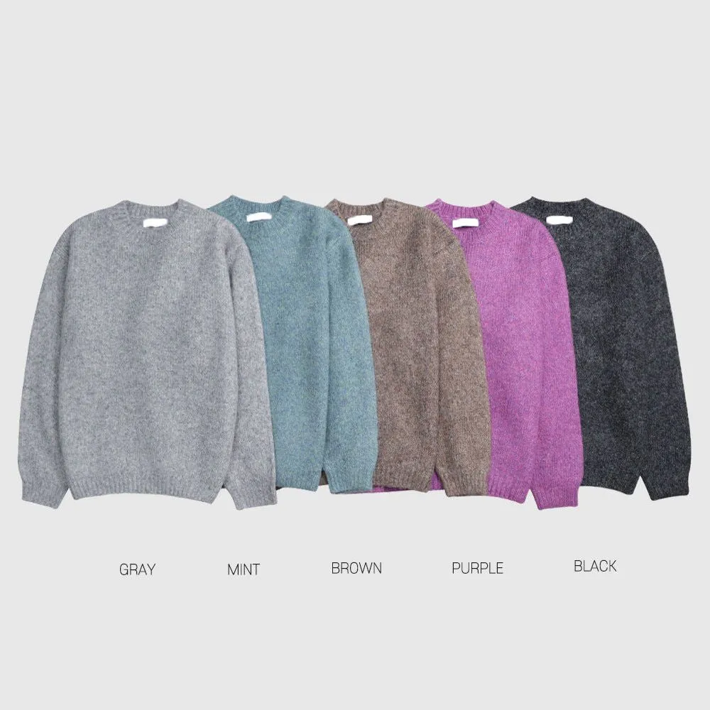 ASCLO  |Crew Neck Pullovers Unisex Wool Nylon Street Style