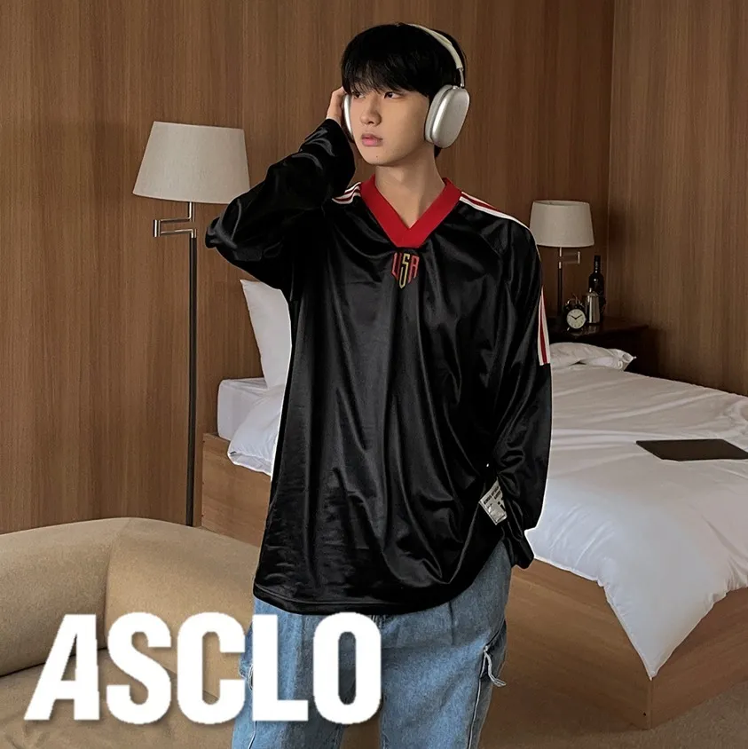 ASCLO  |Pullovers Unisex Street Style V-Neck Long Sleeves Oversized