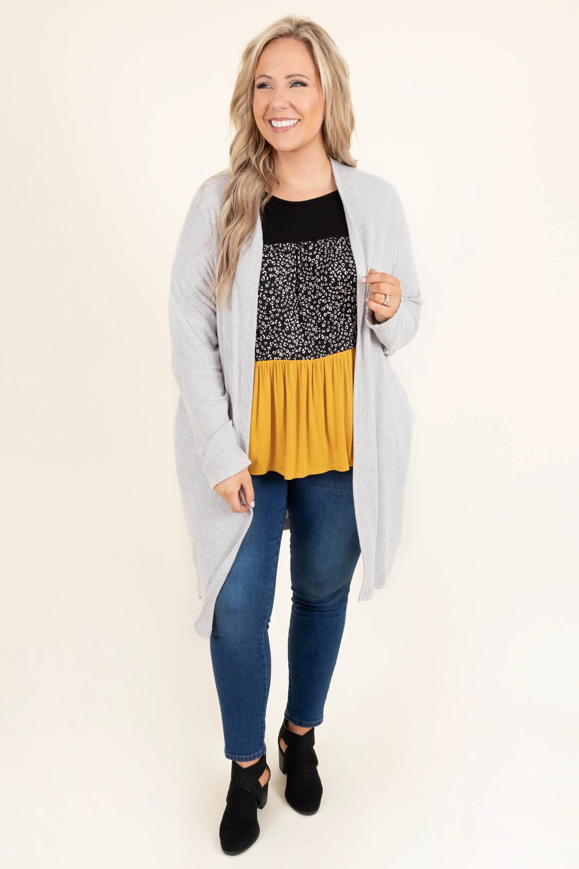 Ask For Anything Cardigan, Heather Grey