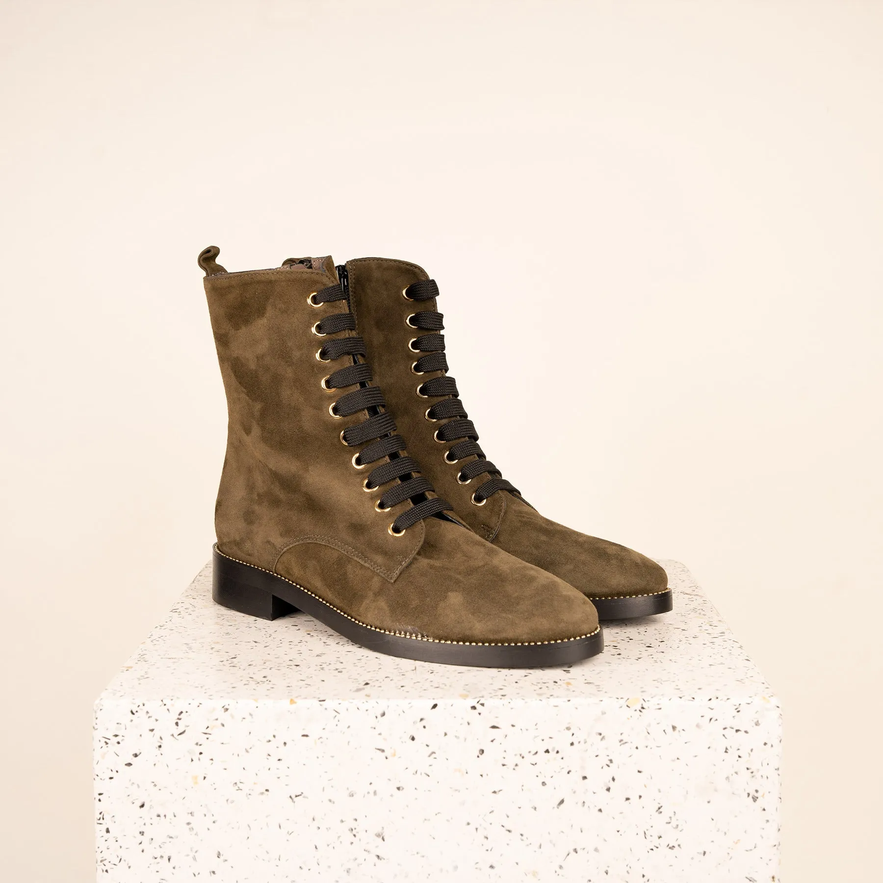 Asti - Olive Green Suede SAMPLE SALE - FINAL SALE