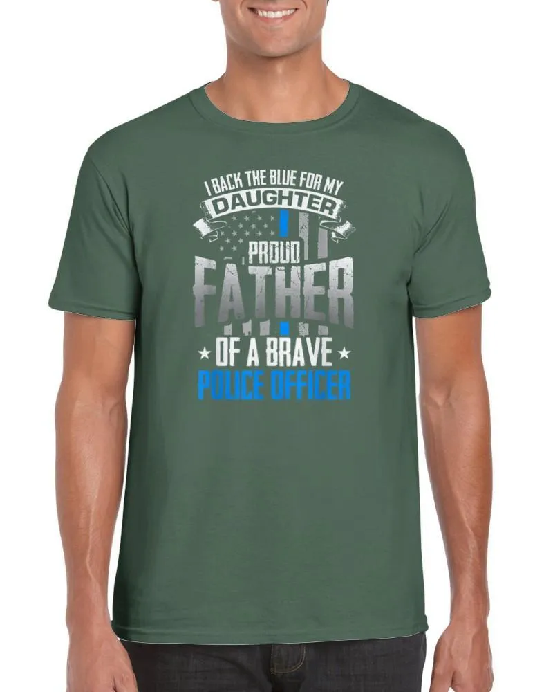 Back The Blue For My Daughter Proud Father of Police Officer T-Shirt