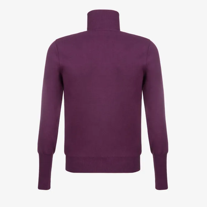 Bally Mens 1/4 Zip Up Sweater in Purple