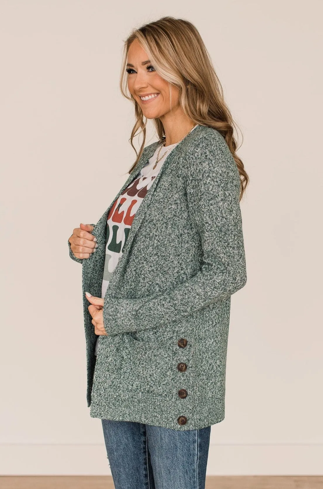 Beautiful Moments Knit Cardigan- Forest Green