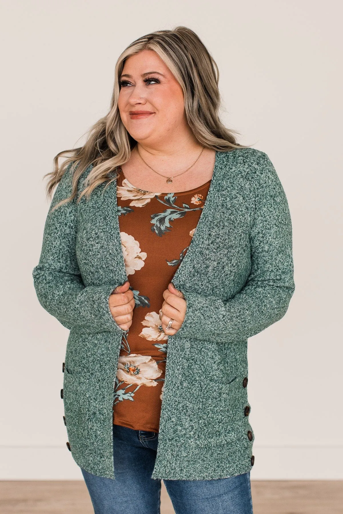 Beautiful Moments Knit Cardigan- Forest Green