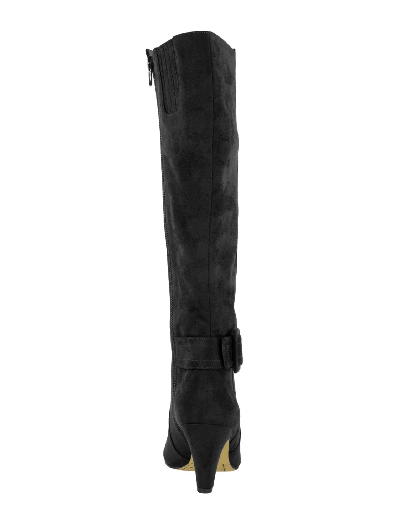 BELLA VITA Womens Black Buckle Accent Padded Troy Ii Almond Toe Zip-Up Heeled Boots N