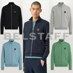 BELSTAFF  |Long Sleeves Plain Cotton Logo Sweatshirts