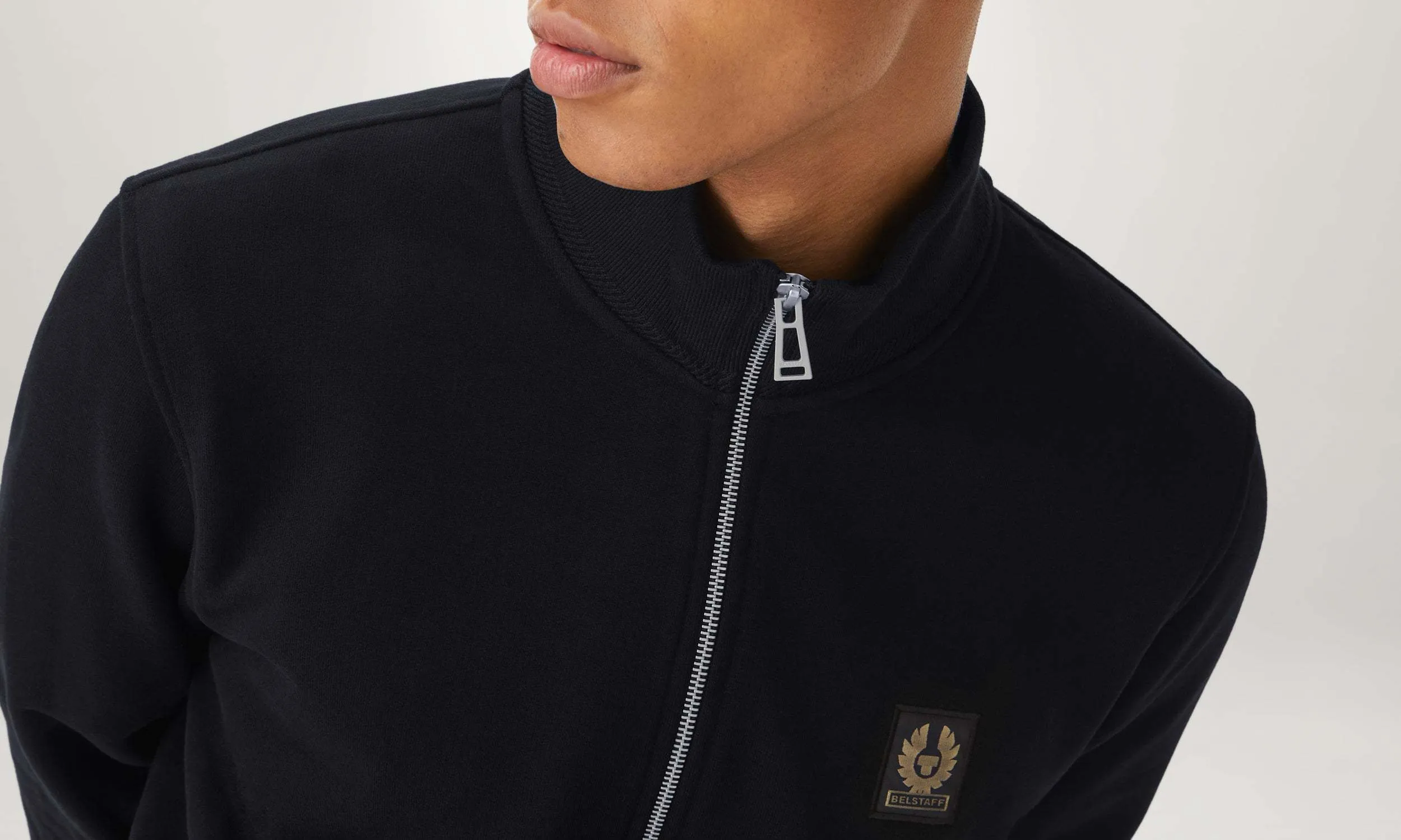 BELSTAFF  |Long Sleeves Plain Cotton Logo Sweatshirts