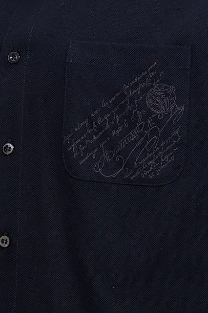 Berluti  |Pique Shirt With Scritto Pocket