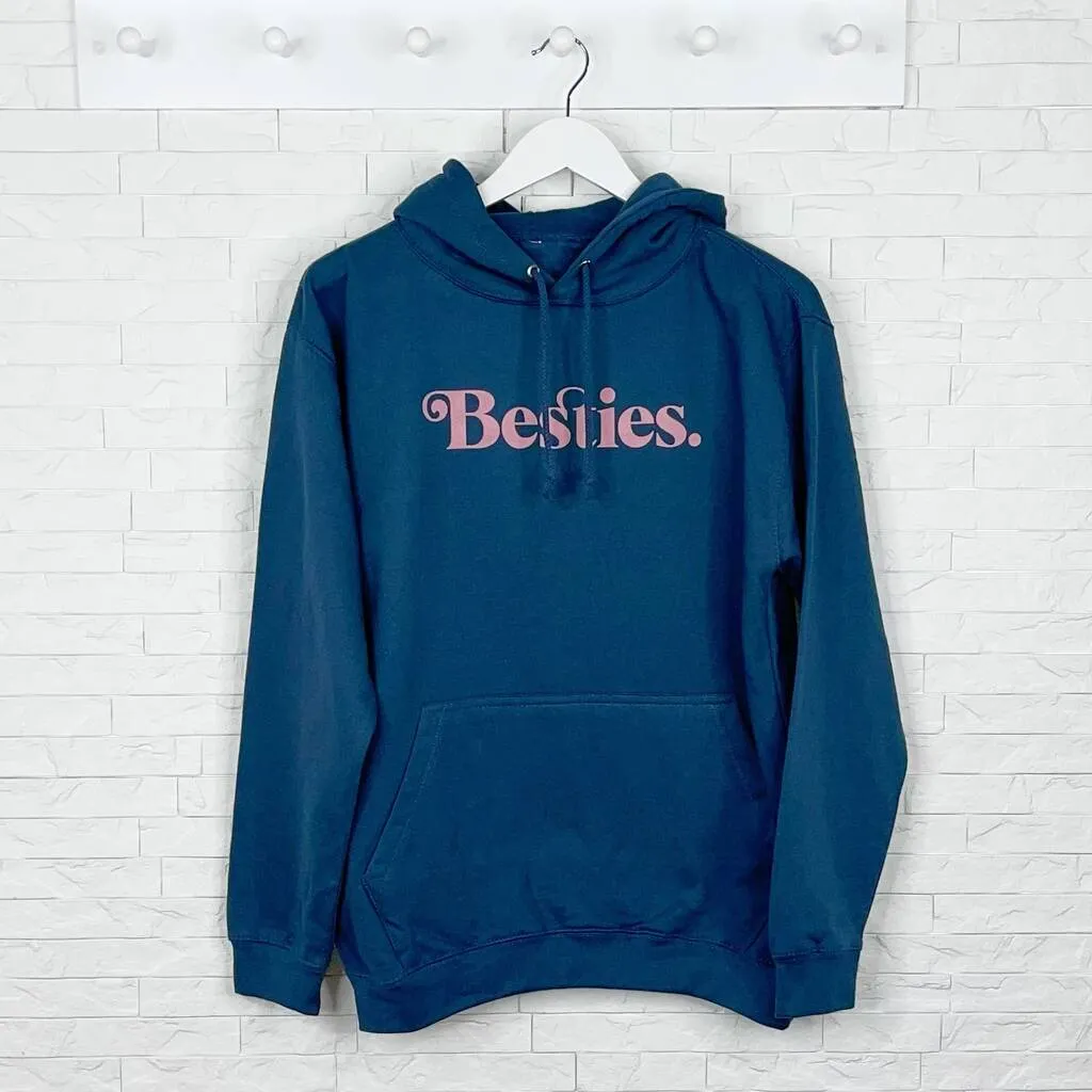 Besties Navy And Pink Women's Hoodie