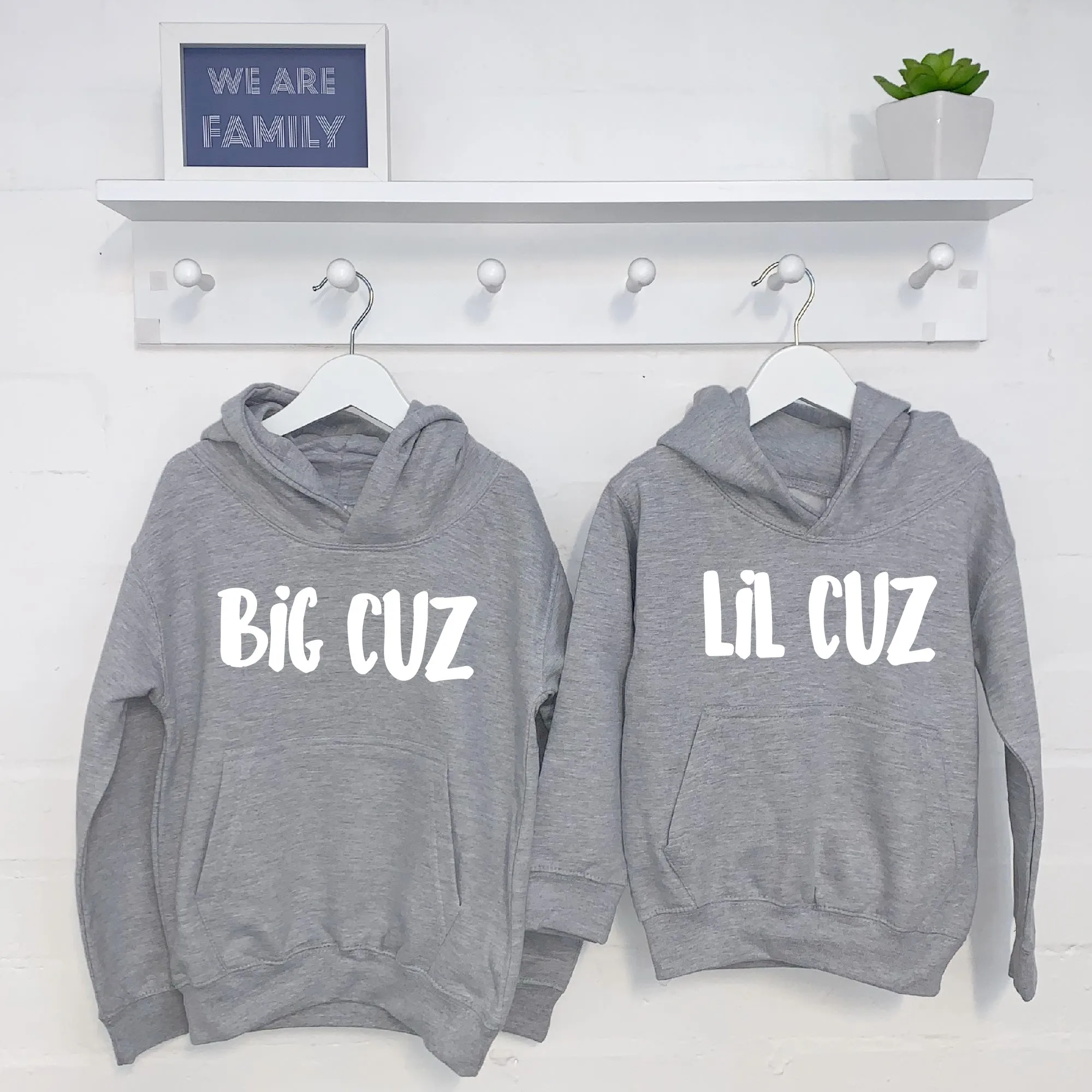 Big Cuz Lil Cuz Cousins Hoodie Set