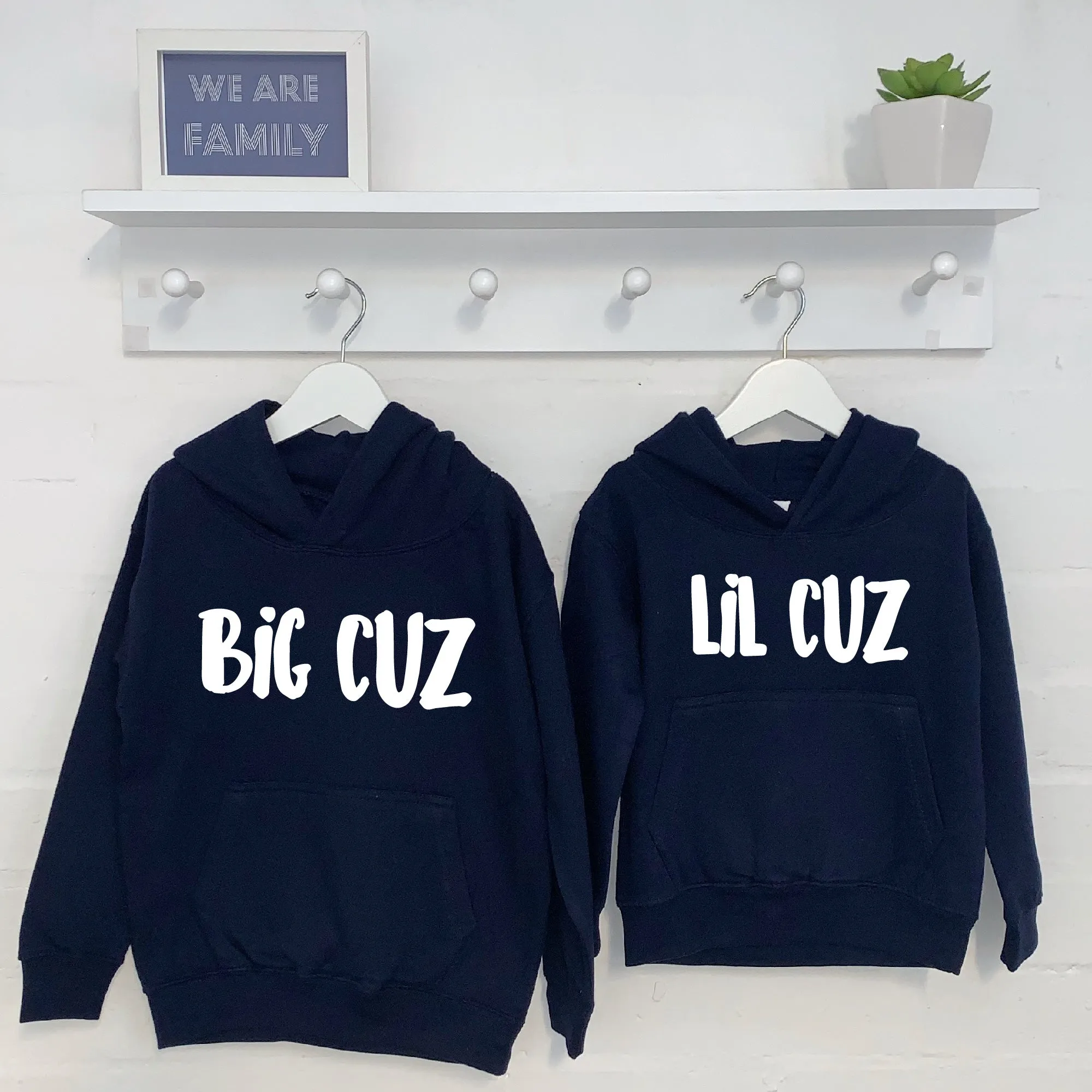 Big Cuz Lil Cuz Cousins Hoodie Set