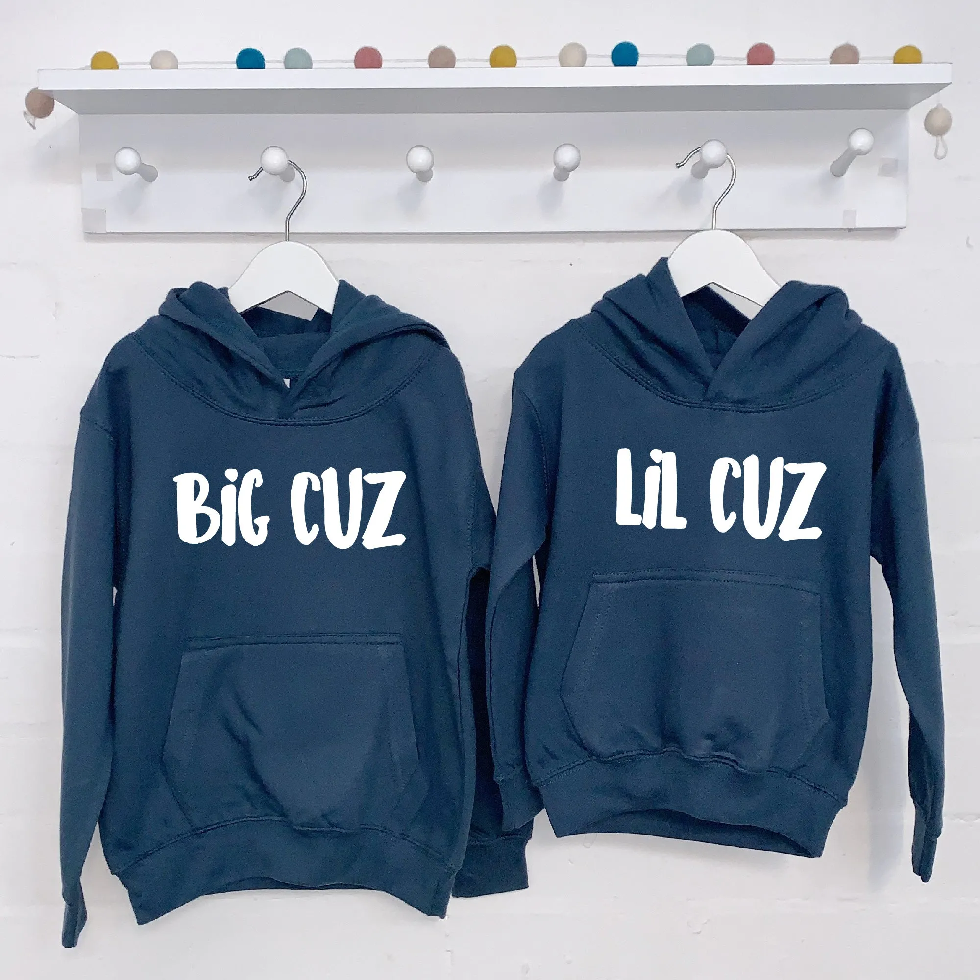 Big Cuz Lil Cuz Cousins Hoodie Set