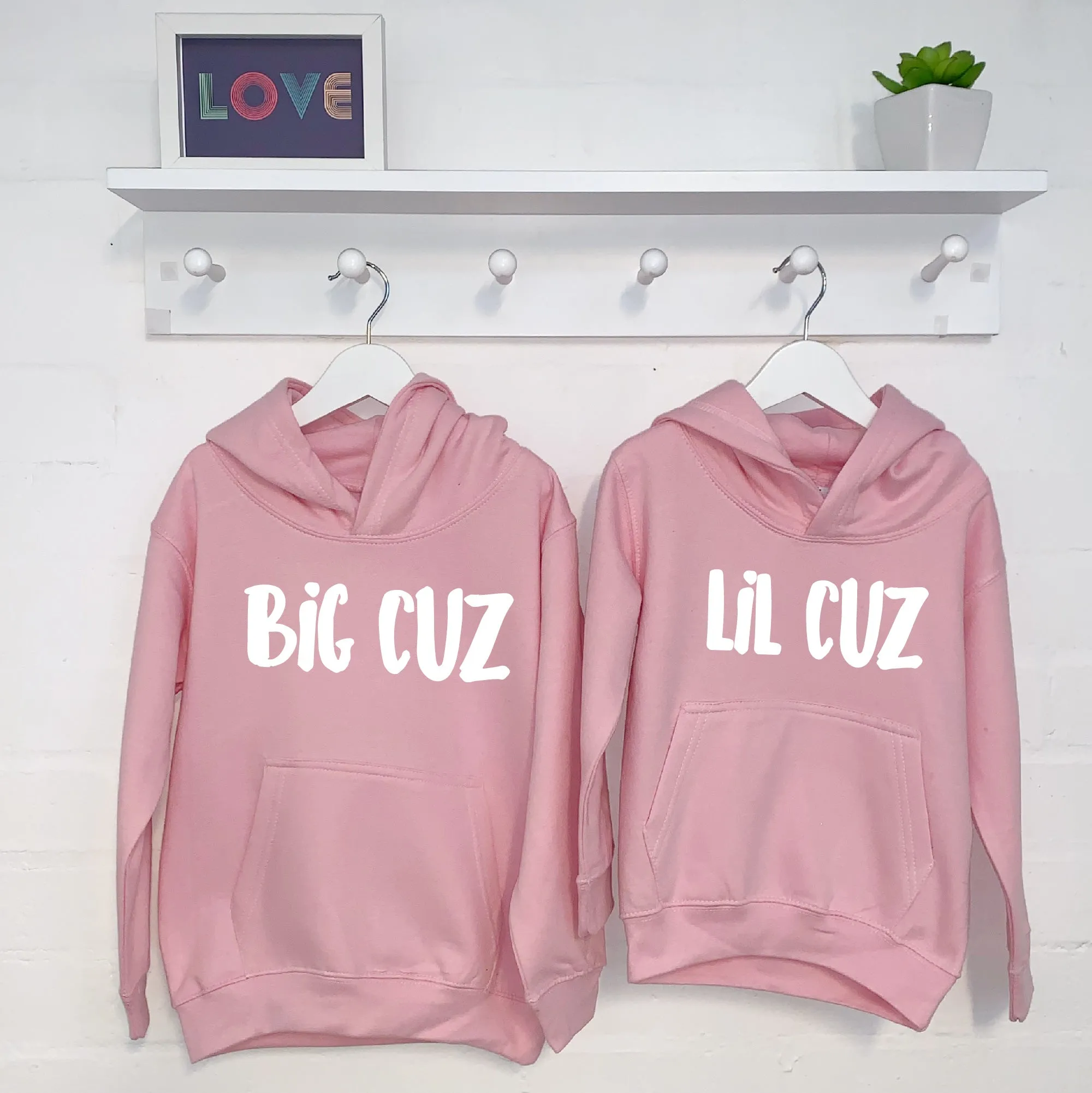 Big Cuz Lil Cuz Cousins Hoodie Set