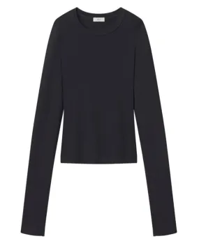 Black Ari Cotton Rib Long Sleeve Tee