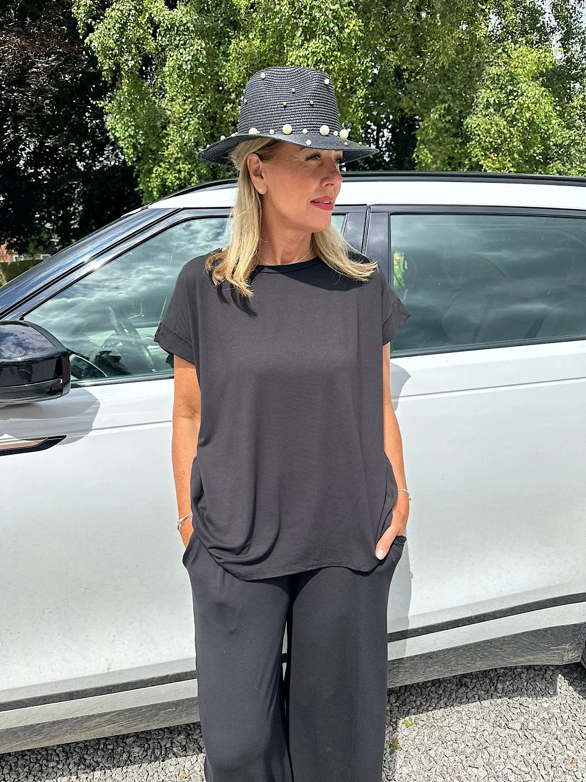 Black Round Neck Top Tammy