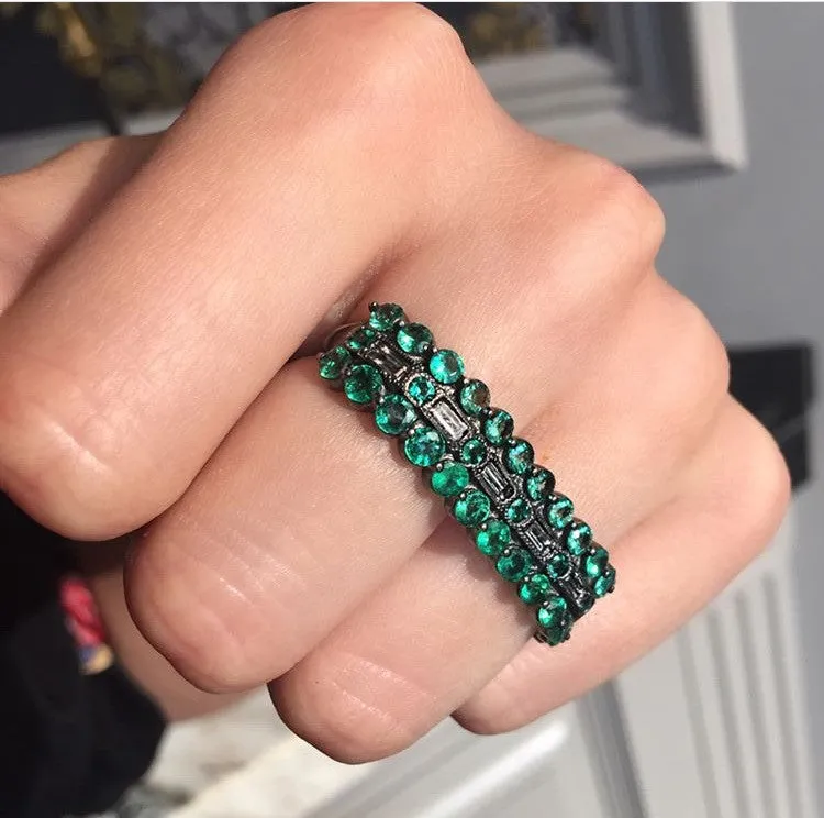 Bold Diamond Double Finger Ring