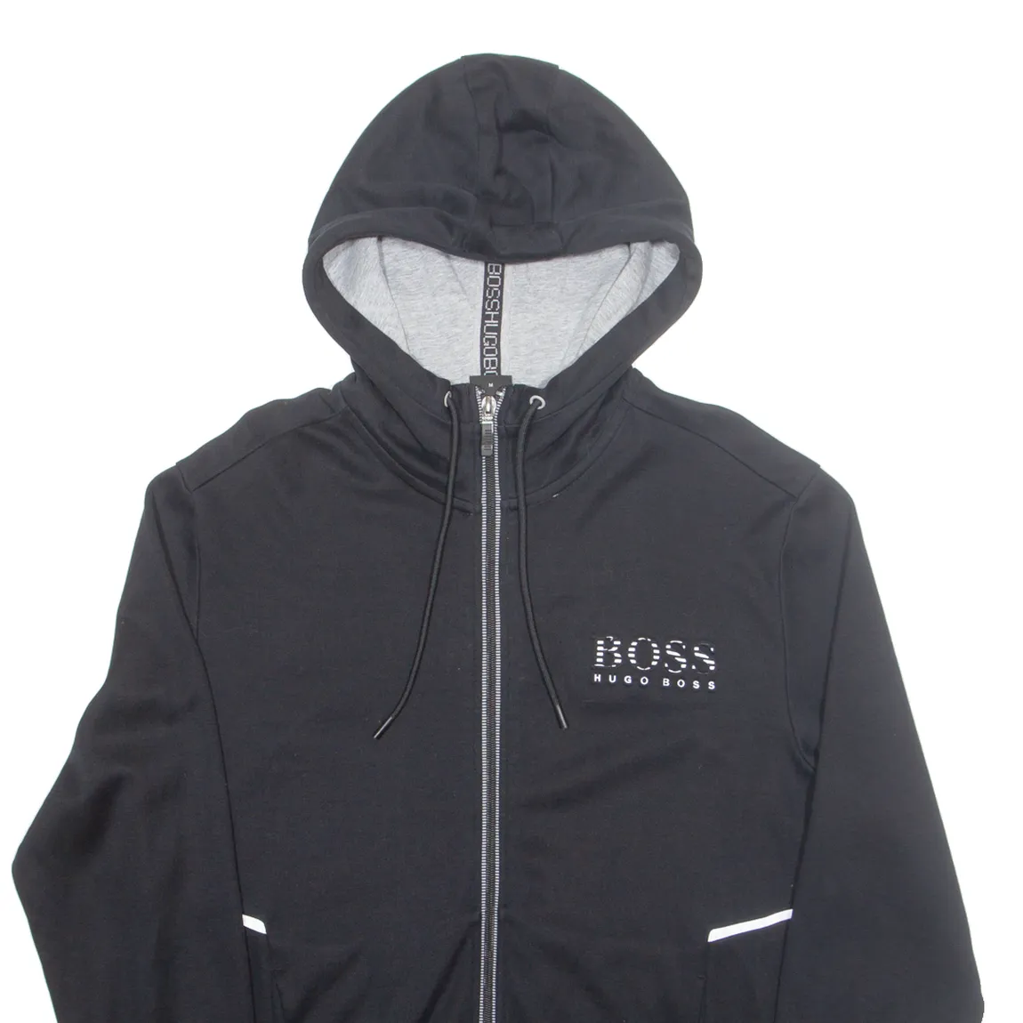 BOSS Mens Black Hoodie Full Zip M