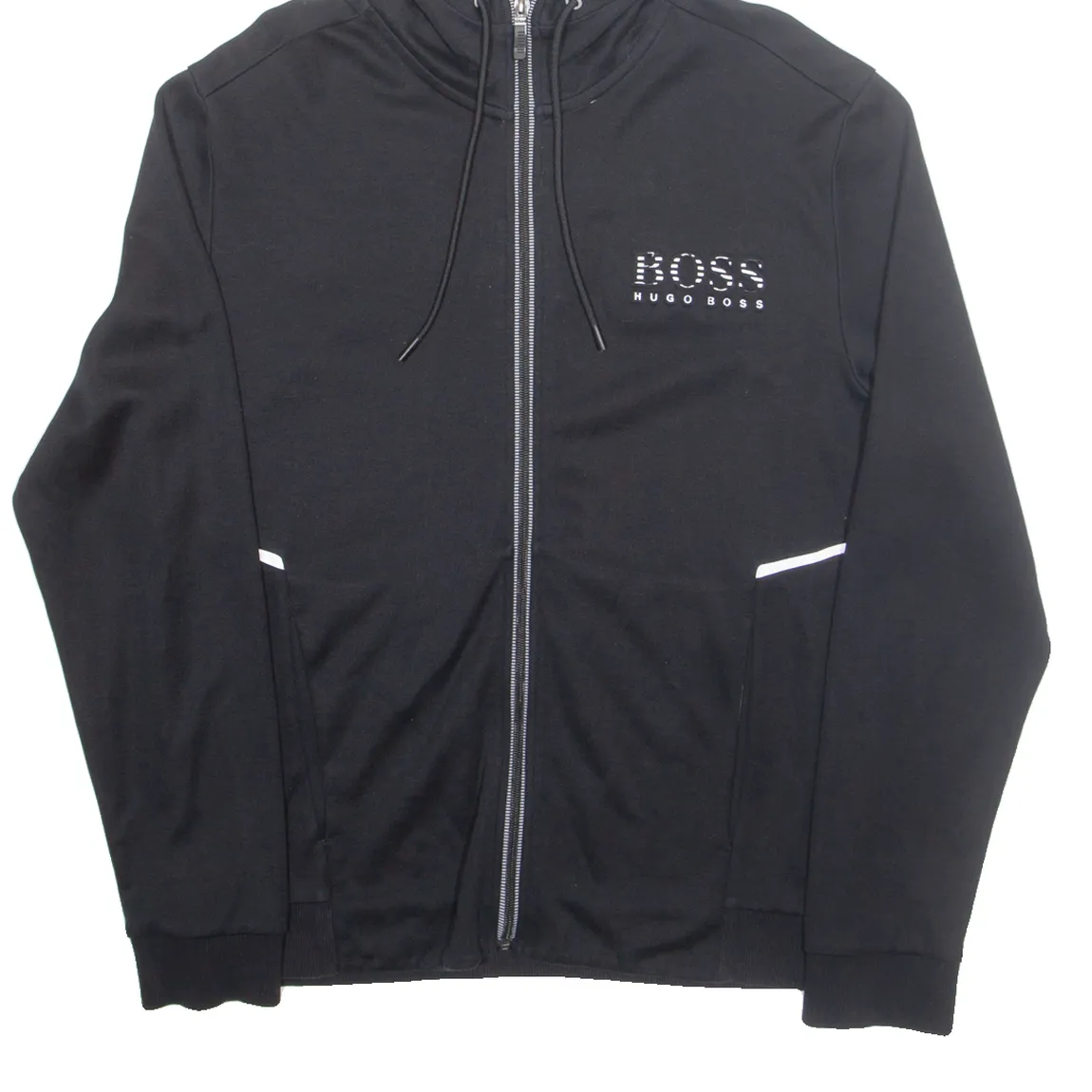 BOSS Mens Black Hoodie Full Zip M