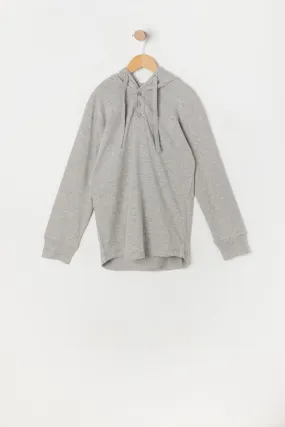 Boys Hooded Long Sleeve Henley Top