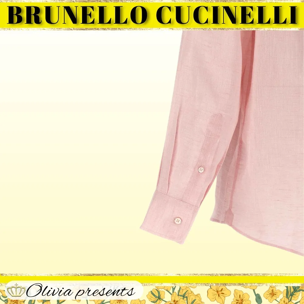 BRUNELLO CUCINELLI  |Linen Long Sleeves Plain Shirts