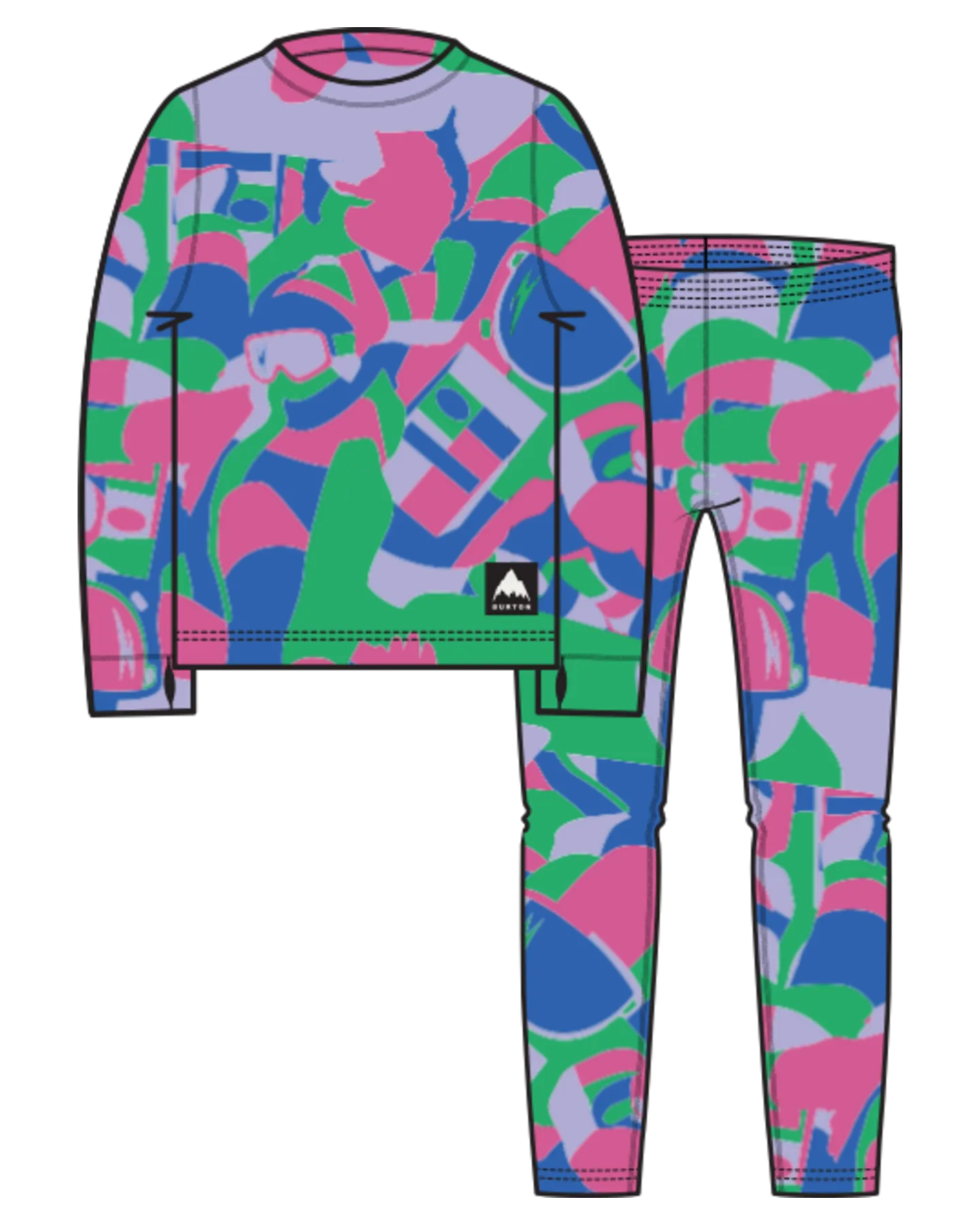 Burton Kids' Fleece Base Layer Set - Multi Cosmoblock