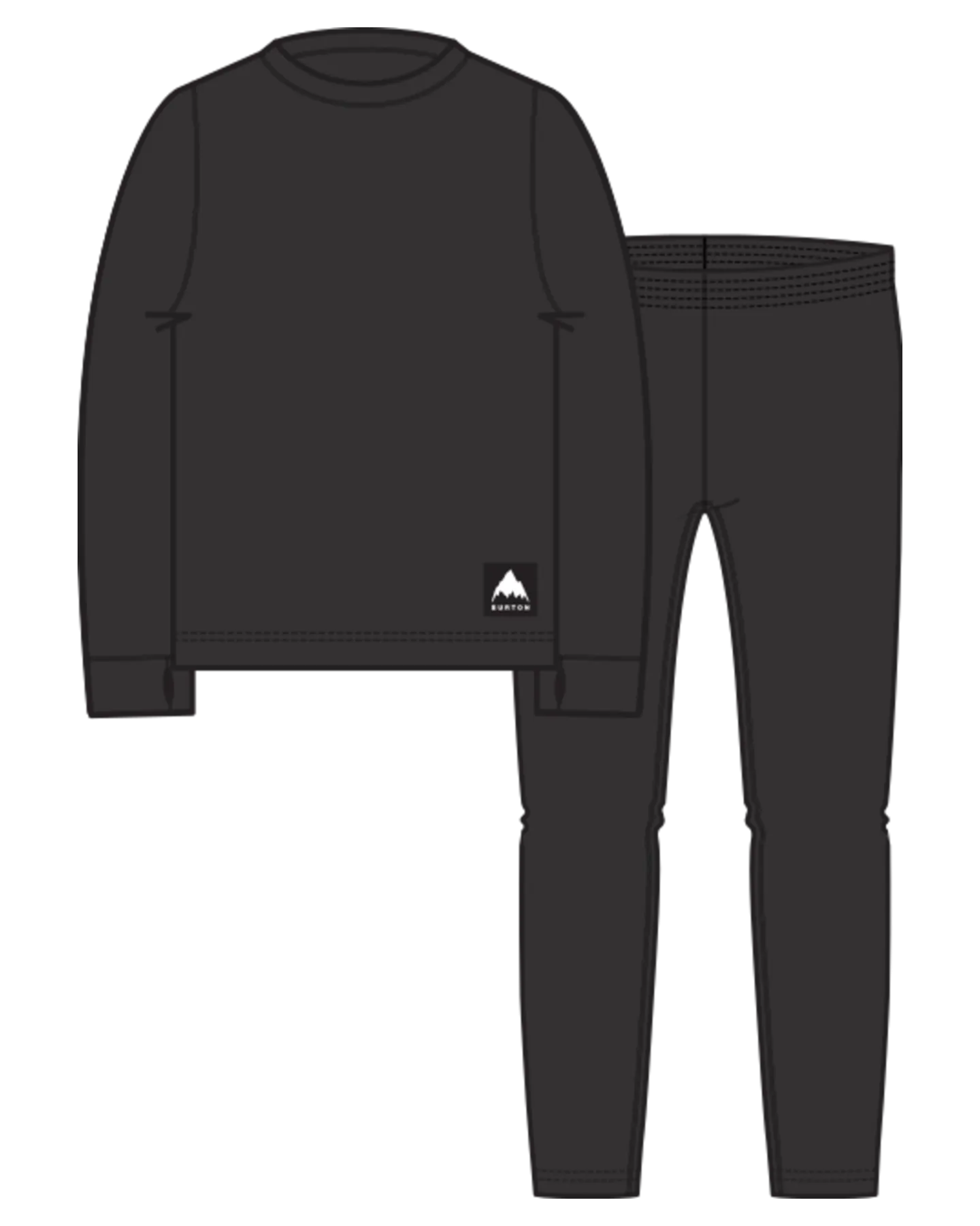 Burton Kids' Fleece Base Layer Set - True Black