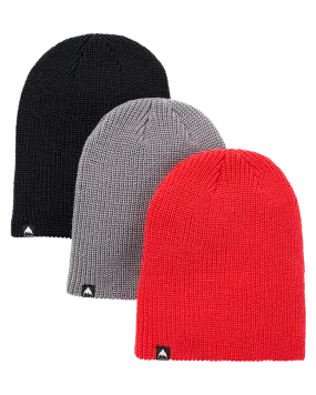 Burton Kids' Recycled Dnd Beanie - 3 Pack - True Black/Sharkskin/Tomato