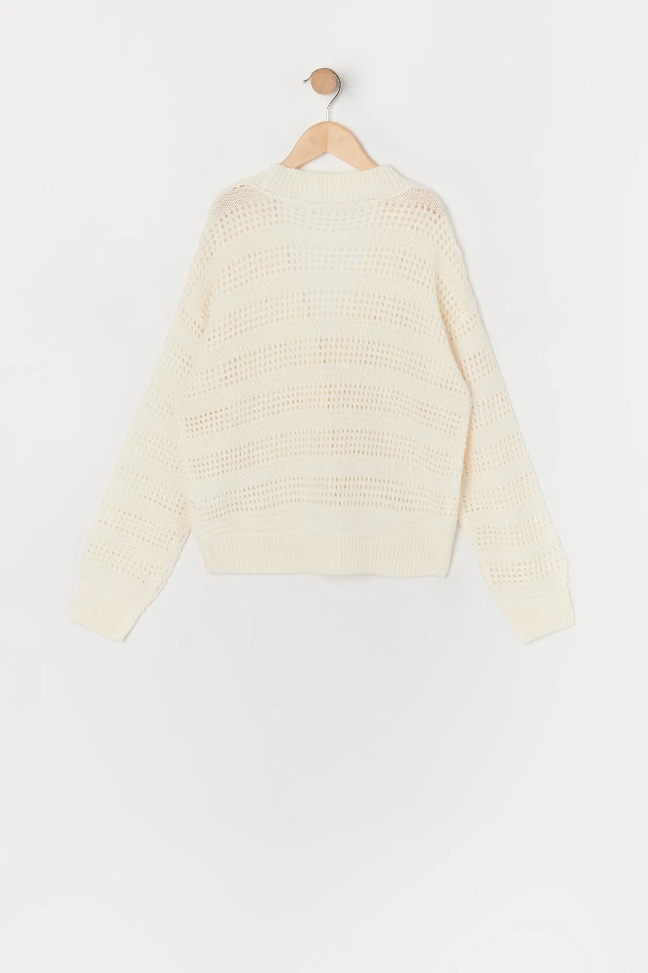 Cardigan en tricot ajouré pour fille