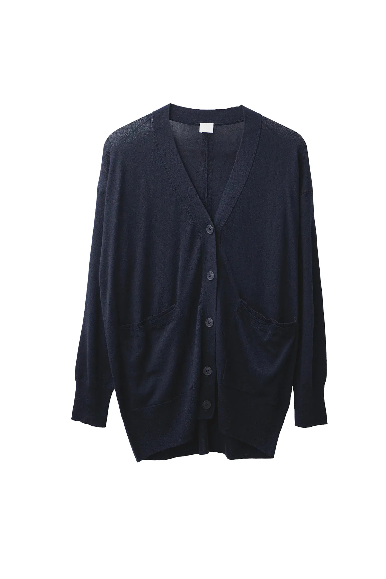 CARDIGAN NUVOLA SETA CASHMERE BLACK NAVY