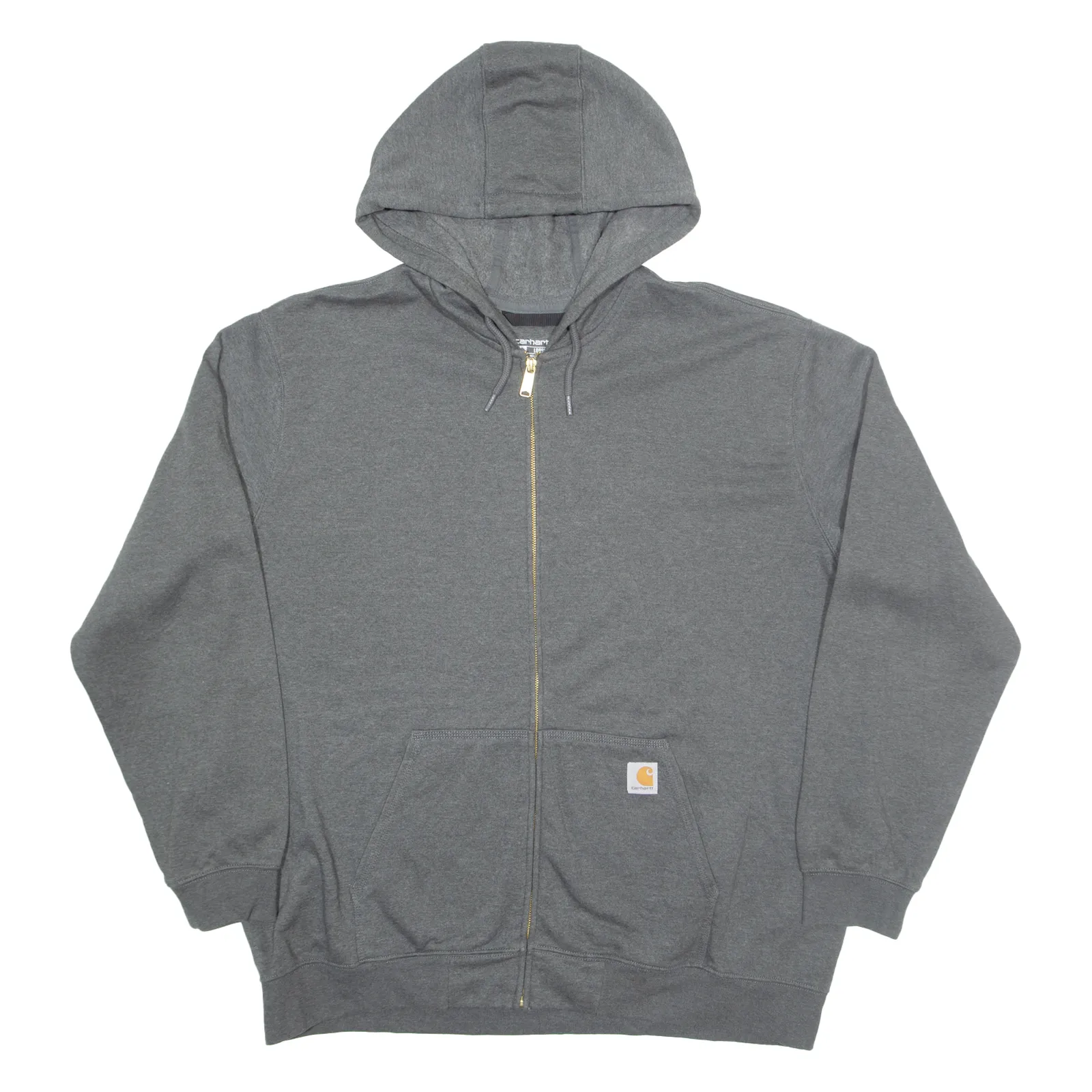 CARHARTT Loose Fit Mens Grey Hoodie Full Zip 2XL